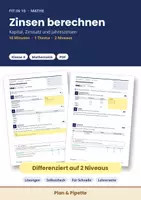 Vorschau - Arbeitsblätter - Zinsrechnung Klasse 8 – Differenziertes Arbeitsblatt mit Lösungen | Fit in 10 Mathe - Deckblatt