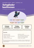 Vorschau - Poster - Satzglieder Prädikat Subjekt Objekt Adverbiale Deutsch Klasse 5 6 | Paket 5 Einheiten 60 Seiten + Tafelbilder PowerPoint | Poster, Umstellprobe | Satzglieder im Blick - Seite 1