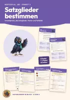Vorschau - Poster - Satzglieder bestimmen Umstellprobe Deutsch Klasse 5 6 | Poster und Tafelbild 12 Seiten + PowerPoint mit Lösungen | Umstellprobe, alle Satzglieder | Satzglieder im Blick 5 - Deckblatt