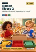 Vorschau - Arbeitsblätter - Nomen Klasse 2: Artikel, Mehrzahl, Großschreibung üben, mit Lösungen - Deckblatt