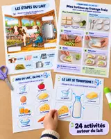 Aperçu - Préparation de séance / Séance complète - Je découvre le lait – 24 activités, jeux et recettes | Maternelle PS MS GS - Page de couverture