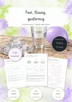 Vorschau - Unterrichtsreihen - Fest, flüssig, gasförmig – Große Lernwerkstatt Chemie | Aggregatzustände, Teilchenmodell, Schmelzen, Erstarren, Verdampfen, Kondensieren, Sublimieren & Wasserkreislauf | Arbeitsblätter mit Lösungen - Deckblatt