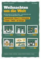 Vorschau - Arbeitsblätter - Weihnachten in anderen Ländern: Forscherheft in 3 Stufen, Sachunterricht - Deckblatt