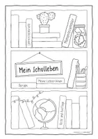 Vorschau - Arbeitsblätter - Unser Schulleben - Kostenloses Cover (Sketchnote Portfolio) - Seite 1
