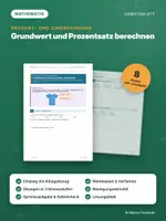 Vorschau - Arbeitsblätter - PROZENTRECHNUNG, PROZENTSATZ – differenziert mit Lösungen - Deckblatt