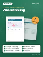 Vorschau - Arbeitsblätter - PROZENTRECHNUG, ZINSRECHNUNG – differenziert mit Lösungen - Deckblatt