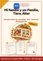 Vorschau - Arbeitsblätter - Spanisch Familie Haustiere Quiz Klasse 7 - Deckblatt