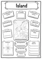 Vorschau - Arbeitsblätter - Steckbrief Europa (Island) - Deckblatt