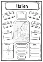 Vorschau - Arbeitsblätter - Steckbrief Europa (Italien) - Deckblatt