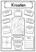 Vorschau - Arbeitsblätter - Steckbrief Europa (Kroatien) - Deckblatt