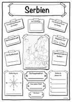 Vorschau - Arbeitsblätter - Steckbrief Europa (Serbien) - Deckblatt
