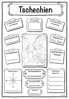 Vorschau - Arbeitsblätter - Steckbrief Europa (Tschechien) - Deckblatt