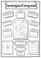 Vorschau - Arbeitsblätter - Steckbrief Europa (Vereinigtes Königreich) - Deckblatt