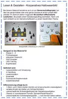 Vorschau - Mal- und Bastelvorlagen - Lesen & Gestalten - Kooperatives Halloweenbild - Seite 1