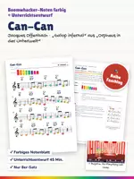 Vorschau - Stundenentwürfe - Can-Can (Offenbach) – Boomwhacker Noten farbig + Unterrichtsentwurf – Fasching, Karneval, Klassik - Deckblatt