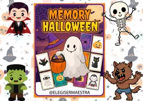 Vista previa - Tarjetas / Manipulativos - MEMORY HALLOWEEN @ELEGISERMAESTRA - página 1