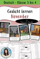 Vorschau - Arbeitsblätter - Gedicht lernen - "November" von Heinrich Seidel (Herbstgedicht) - Deckblatt