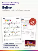 Vorschau - Stundenentwürfe - Boléro (Ravel) – Boomwhacker Noten farbig + Unterrichtsentwurf – Ostinato, Crescendo, Instrumentation - Deckblatt