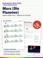 Vorschau - Stundenentwürfe - Mars aus „Die Planeten“ (Holst) – Boomwhacker Noten farbig + Unterrichtsentwurf – 5/4-Takt, Ostinato, Tritonus - Deckblatt