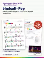 Vorschau - Stundenentwürfe - Pop-Akkorde I – V – vi – IV für Boomwhacker – Noten farbig + Unterrichtsentwurf – C G a F, Stufen, Akkordtöne, eigene Melodie - Deckblatt