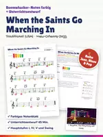 Vorschau - Stundenentwürfe - When the Saints Go Marching In – Boomwhacker Noten farbig + Unterrichtsentwurf – Jazz, Hauptstufen I IV V, Swing - Deckblatt