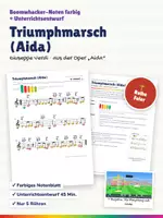 Vorschau - Stundenentwürfe - Triumphmarsch aus Aida (Verdi) – Boomwhacker Noten farbig + Unterrichtsentwurf – Sportfest, Siegerehrung, nur 5 Röhren - Deckblatt
