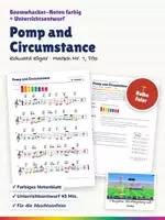 Vorschau - Stundenentwürfe - Pomp and Circumstance (Elgar) – Boomwhacker Noten farbig + Unterrichtsentwurf – Abschlussfeier, Zeugnistag, Marsch - Deckblatt