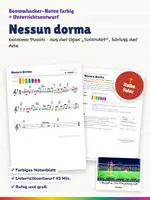 Vorschau - Stundenentwürfe - Nessun dorma (Puccini) – Boomwhacker Noten farbig + Unterrichtsentwurf – Vincerò, Oper, Sport, instrumental - Deckblatt