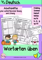 Vorschau - Arbeitsblätter - Wortarten üben - Deckblatt