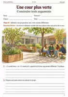 Aperçu - Feuilles d'exercices - Une cour plus verte trois arguments - Français 4e–3e, livret - Page de couverture