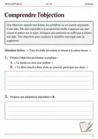 Aperçu - Feuilles d'exercices - Une règle discutée formuler une objection - Français 4e–3e, livret - Page 1