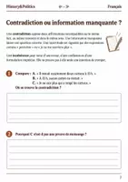 Aperçu - Feuilles d'exercices - Témoignage fictif repérer les incohérences - Français 4e–3e, livret - Page 1