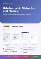 Vorschau - Arbeitsblätter - Urheberrecht, Bildrechte und Memes | Arbeitsblätter + Kurztest | Rechte am Bild, Teilen | Informatik/Digitale Bildung Klasse 6/7/8 | mit Lösungen - Seite 1