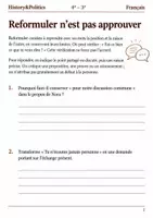 Aperçu - Feuilles d'exercices - Répondre sans attaquer reformuler l’argument adverse - Français 4e–3e, livret - Page 1