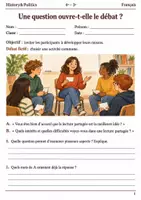 Aperçu - Feuilles d'exercices - Animer un débat produire des questions ouvertes - Français 4e–3e, livret - Page de couverture