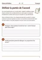 Aperçu - Feuilles d'exercices - Discours à deux voix défendre un accord partiel - Français 4e–3e, livret - Page 1