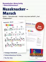 Vorschau - Stundenentwürfe - Nussknacker Marsch (Tschaikowski) – Boomwhacker Noten farbig + Unterrichtsentwurf – Advent, Weihnachten, Klassik - Deckblatt