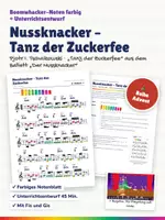 Vorschau - Stundenentwürfe - Tanz der Zuckerfee (Tschaikowski) – Boomwhacker Noten farbig + Unterrichtsentwurf – Nussknacker, Advent, Chromatik - Deckblatt