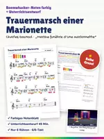 Vorschau - Arbeitsblätter - Trauermarsch einer Marionette (Gounod) – Boomwhacker Noten farbig + Unterrichtsentwurf – Halloween, Grusel-Krimi, 6/8-Takt - Deckblatt