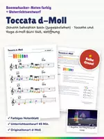 Vorschau - Stundenentwürfe - Toccata d-Moll (Bach) – Boomwhacker Noten farbig + Unterrichtsentwurf – Halloween, Gruselmusik, Orgel - Deckblatt