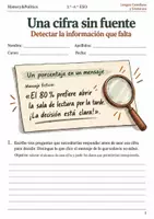 Vista previa - Hojas de trabajo - Fuentes y porcentajes: cuaderno 3.º–4.º ESO - Portada