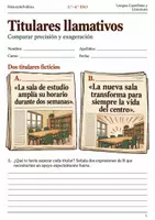 Vista previa - Hojas de trabajo - Titulares y lectura crítica cuaderno 3.º–4.º ESO - Portada