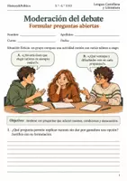 Vista previa - Hojas de trabajo - Moderar debates preguntas abiertas en 3.º–4.º ESO - Portada