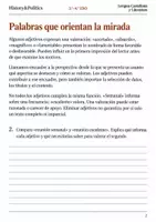 Vista previa - Hojas de trabajo - Adjetivos valorativos y encuadre cuaderno 3.º–4.º ESO - página 1