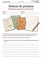 Vista previa - Hojas de trabajo - Síntesis de posturas cuaderno de Lengua 3.º–4.º ESO - Portada