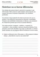 Vista previa - Hojas de trabajo - Síntesis de posturas cuaderno de Lengua 3.º–4.º ESO - página 1