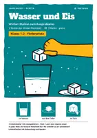 Vorschau - Arbeitsblätter - Winter-Station gratis | Wasser und Eis, Versuch, 3 Stufen, Klasse 1–2 - Deckblatt