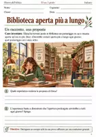 anteprima - Esercizi - Valutare un esempio biblioteca aperta più a lungo – fascicolo di Italiano, III sec. I grado - Pagina di copertina
