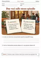 anteprima - Esercizi - Confrontare le fonti due comunicati sullo stesso episodio – fascicolo di Italiano, III sec. I grado - Pagina di copertina