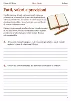 anteprima - Esercizi - Fatti e valori scrivere su una domanda controversa – fascicolo di Italiano, III sec. I grado - Pagina 1